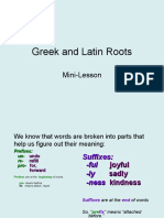 Greek and Latin Roots: Mini-Lesson