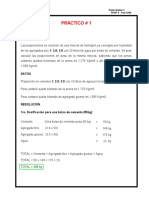 Cálculo de dosificación de hormigón a partir de proporciones en volumen y peso