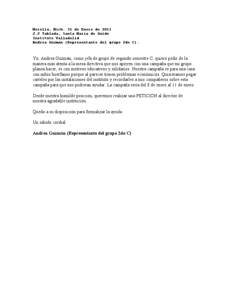 carta peticion