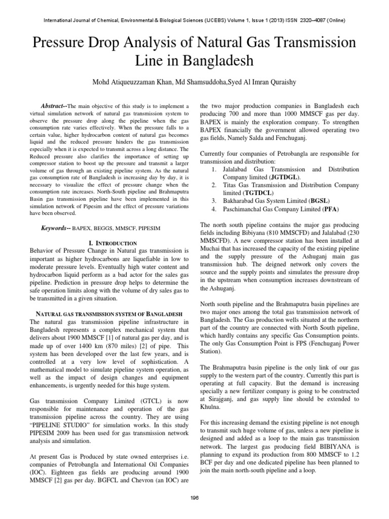 Pressure Drop Analysis of Natural Gas TR PDF | PDF | Pipeline Transport ...