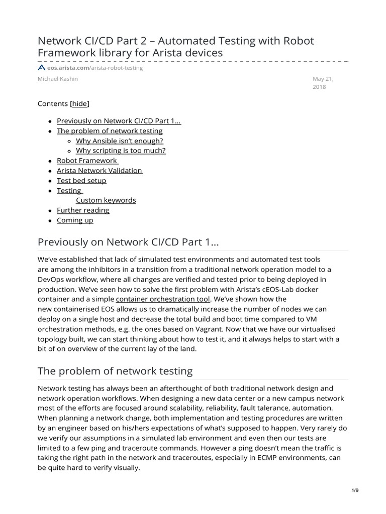Network CICD Part 2 Automated Testing With Robot Framework Library For ...