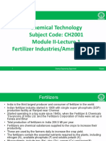 Chemical Technology Subject Code: CH2001 Module II-Lecture 1 Fertilizer Industries/Ammonia Plant