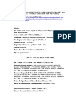 Gacetas Del Congreso en El Proceso de La Ley 1564 Del 2012