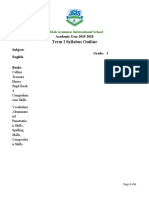 Term I Syllabus Outline: Academic Year 2019-2020