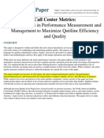 Call Center Metrics Paper Best Practices