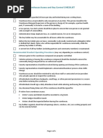 Warehouse Access and Key Control CHECKLIST: Policy