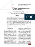 Performance Analysis of Renewable Energy Resources in Rural Areas: A Case Study of Solar Energy