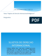 SUJETOS DE DERECHO INTERNACIONAL RELIGIOSOS