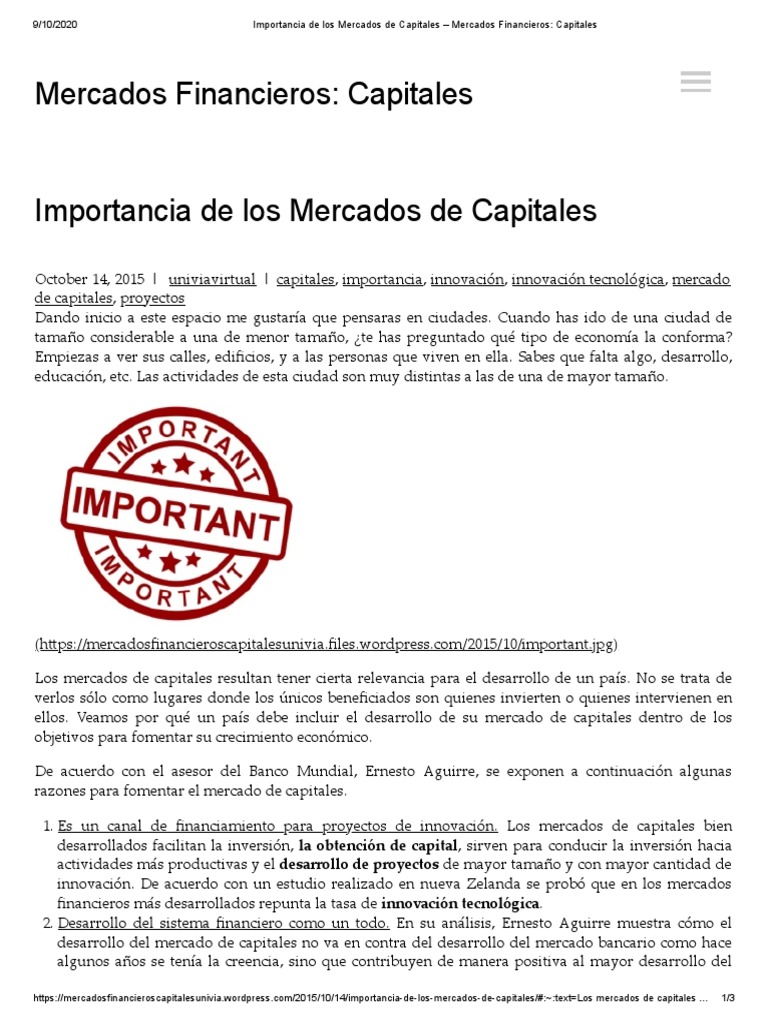 Mercados de Capitales y Crecimiento | PDF | Pequeñas y medianas ...