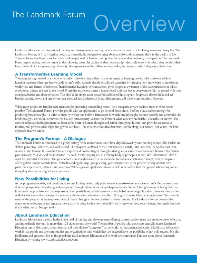 Landmark Education PDF Inquiry Learning