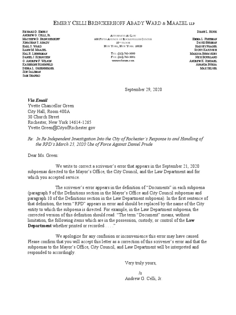 Letter To and Response To Yvette Green Re. Scrivners Error PDF | PDF |  Justice | Crime & Violence