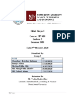 Final Project: Course: FIN 410 Section: 3 Summer 2020 Date: 9 October, 2020