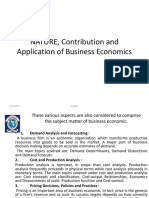 NATURE, Contribution and Application of Business Economics
