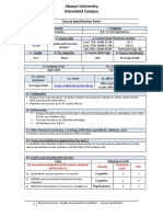 Abasyn University Islamabad Campus: Course Specification Form