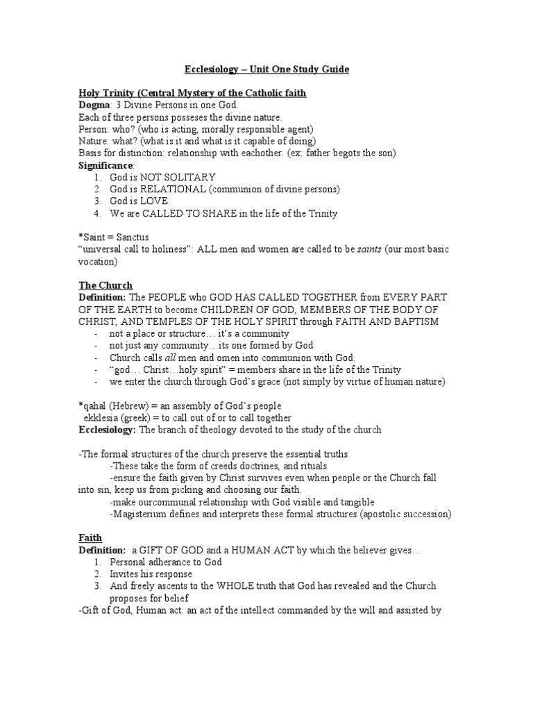 Understanding Catholic Ecclesiology | PDF | Catholic Church | Grace In ...