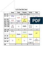 Term 2 Timetable 