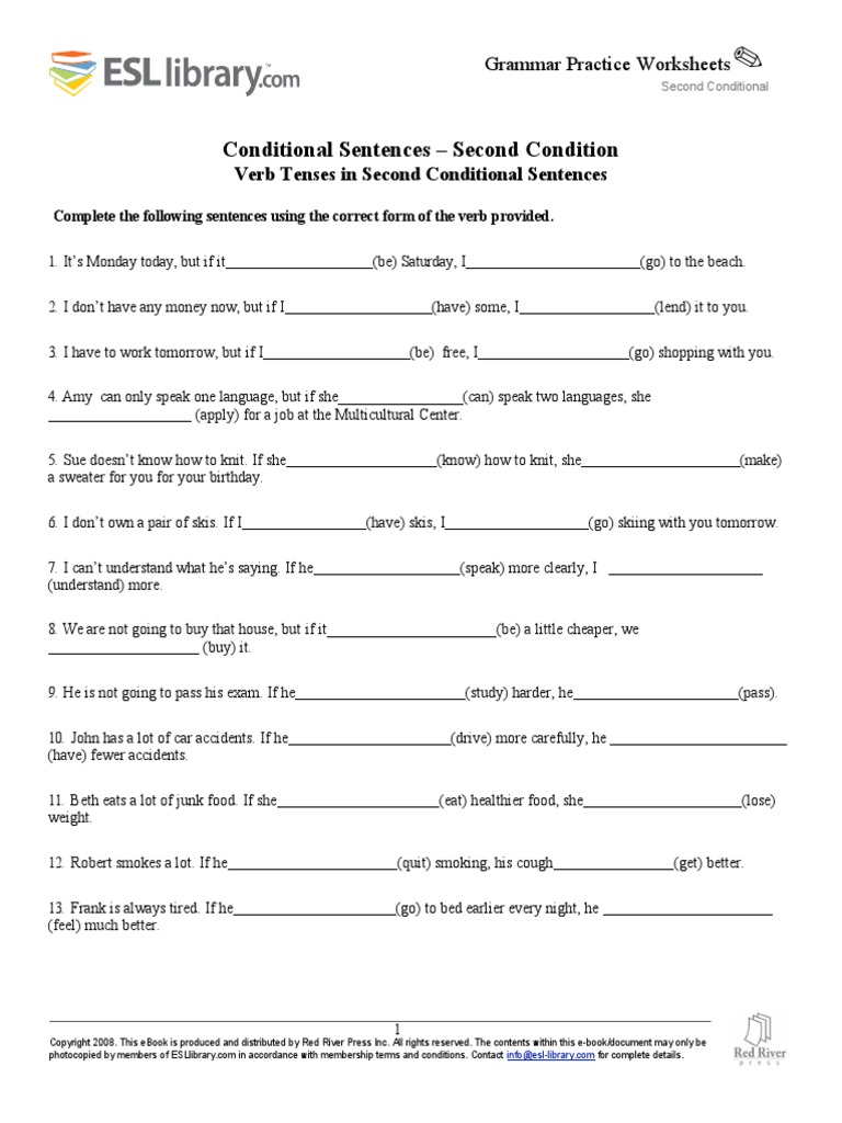 Second Conditional ESL040 Homework | PDF | Morphology | E Books
