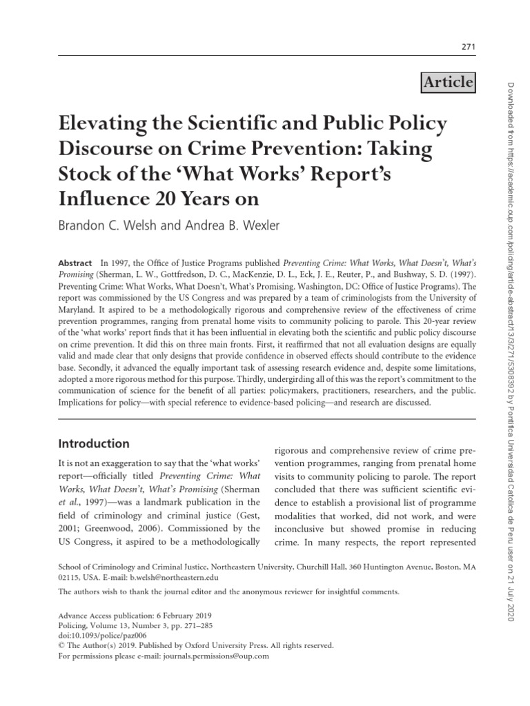Impact of 'What Works' on Crime Policy | PDF | Validity (Statistics ...