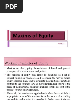 2 Maxims of Equity