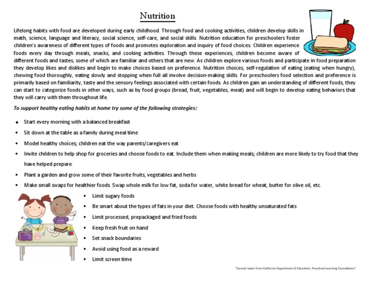Nutrition Education For Preschoolers