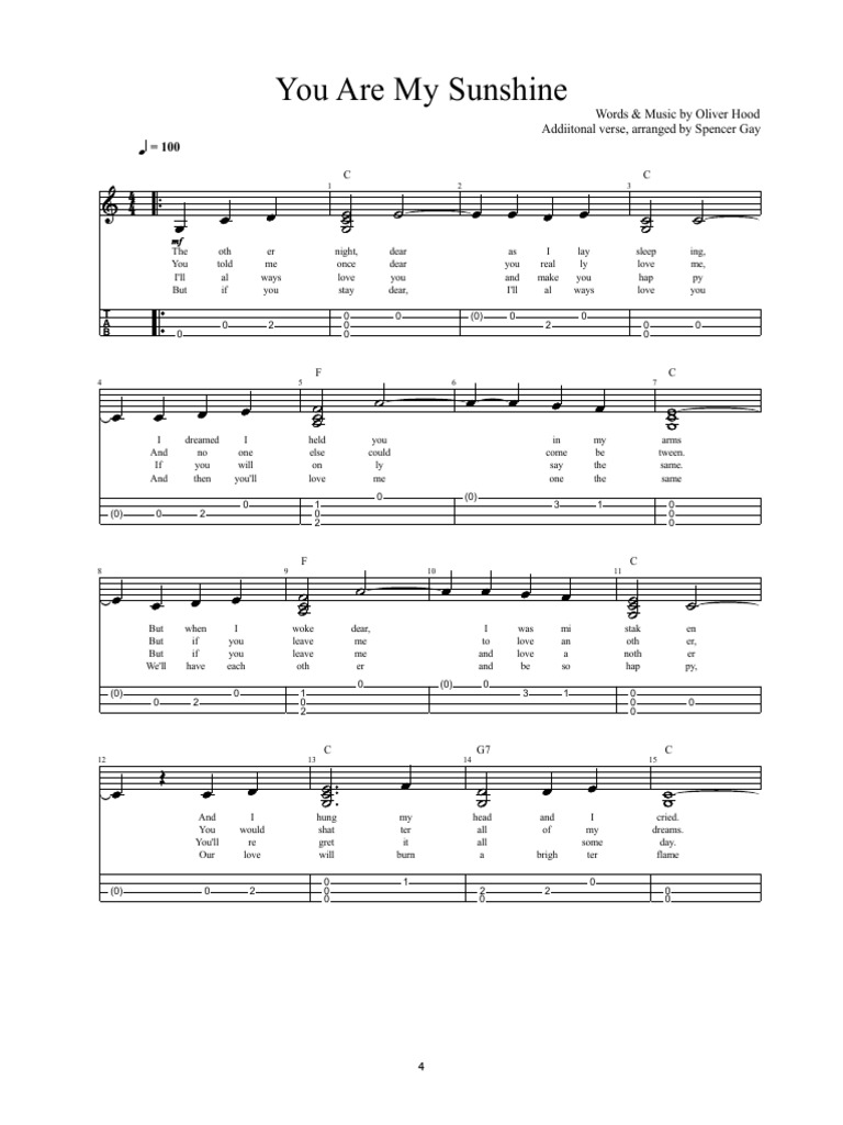 You Are My Sunshine Uke PDF PDF