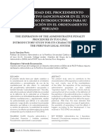 La Caducidad Del Procedimiento Administrativo Sancionador en El Tuo Lpag. Estudio Introductorio para Su Caracterización en El Ordenamiento Peruano