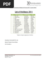 List of Holidays 2009 PDF | PDF | Observances | Festival