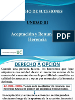 UNIDAD III - Derecho A Opción, Aceptación y Renuncia - U.C.