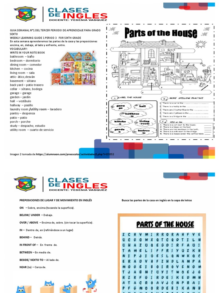 Guia 1 Iii Periodo Ingles Grado Sexto | PDF