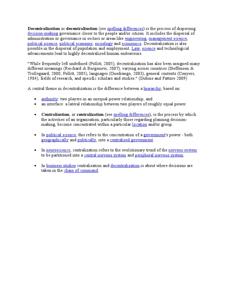 Understanding Decentralization Concepts | PDF