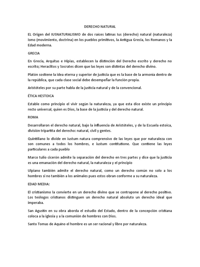 Derecho Natural | PDF | La Ley natural | Tomás de Aquino