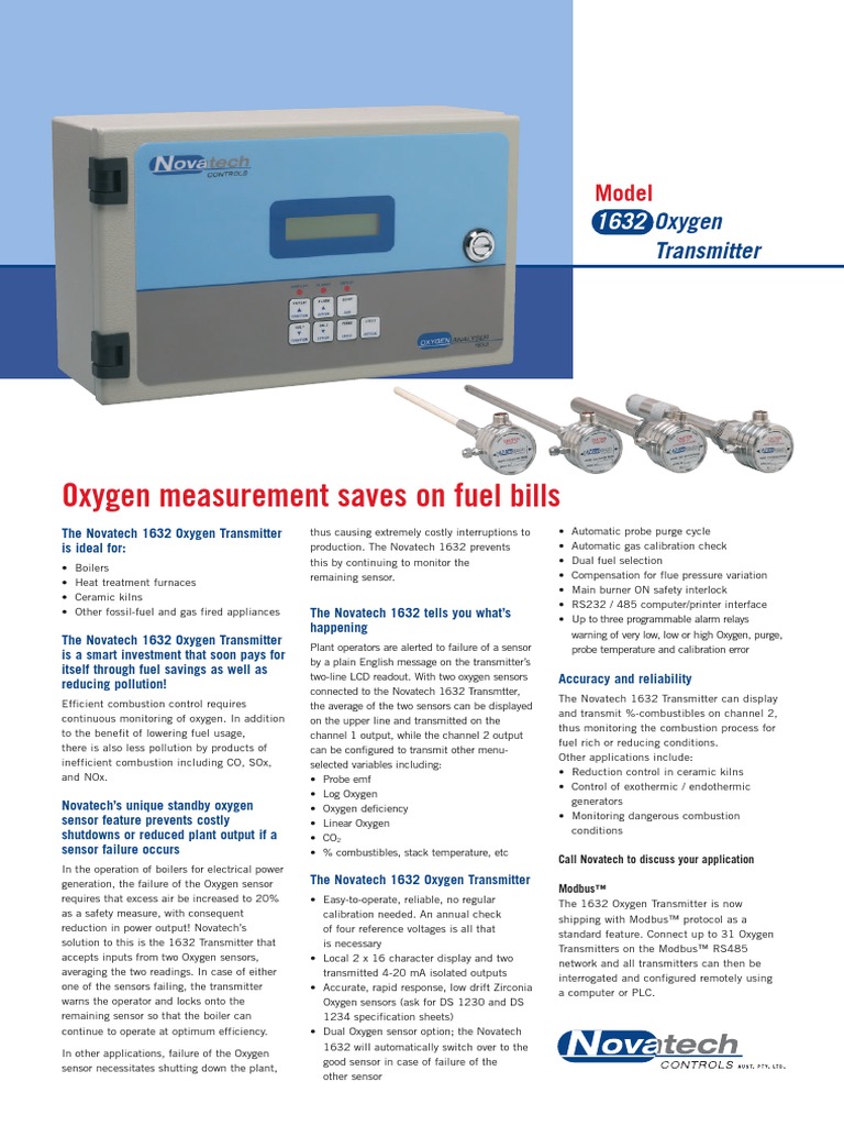1632 Oxygen Transmitter - Data Sheet | PDF | Sensor | Thermocouple