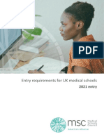 MSC Entry Requirements For Uk Medical Schools 2021 PDF