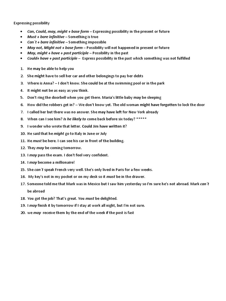 Expressing Possibilities, Making Deductions, Question Tags, Pasive ...