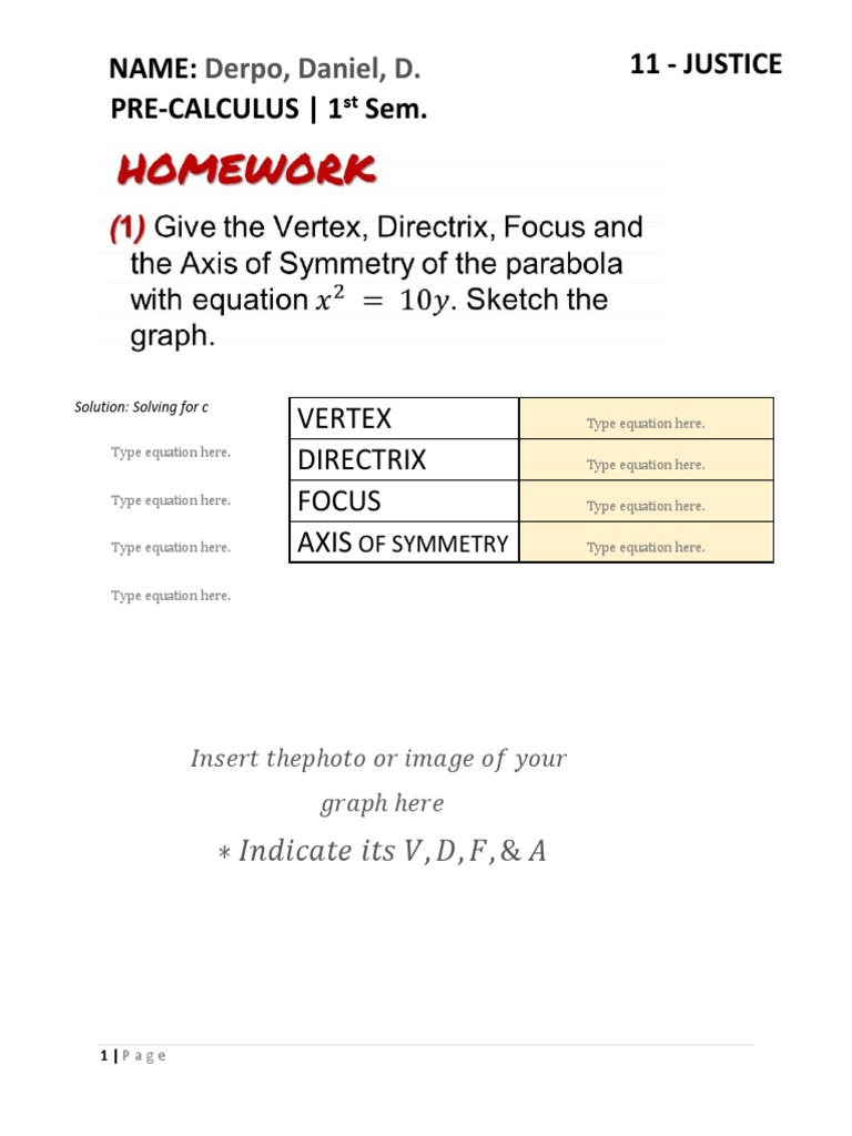 Pre-Calculus: Parabola Solutions | PDF | Teaching Methods & Materials