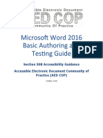 MS Word 2016 Basic Authoring and Testing Guide-AED COP