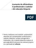 Instrumente de Eficientizare A Dezvoltării Profesionale A Cadrelor