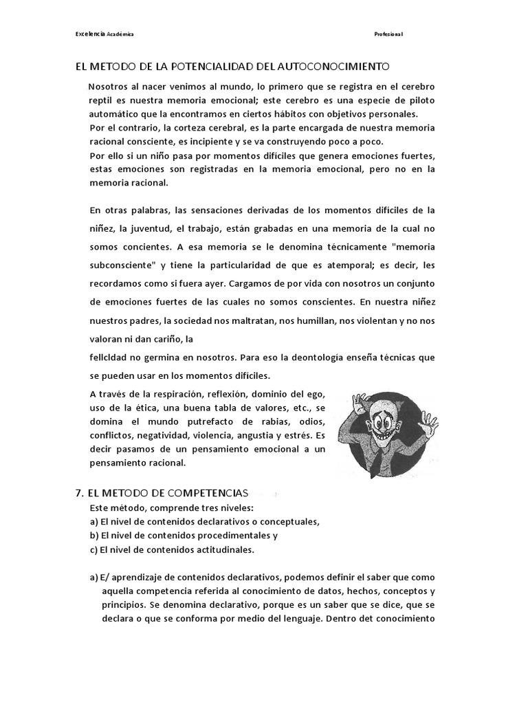 4 El Metodo de La Potencialidad Del Autoconocimiento | PDF | Las ...