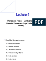 Theoretical Framework: The Research Process - Literature Review - (Stage 3 in Research Process)