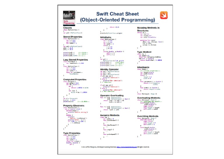 Swift Cheat Sheets - Download Today | PDF
