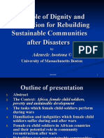 The Role of Dignity and Humiliation For Rebuilding Sustainable Communities After Disasters