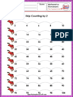 Skip Counting by 2: Mathematics Worksheets Score
