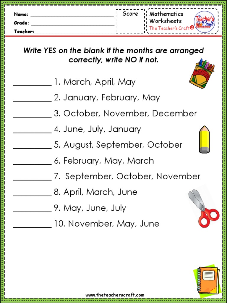 Months Worksheets-1 PDF | PDF | Learning, image size:768x1024