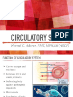 Circulatory System: Normel C. Adarve, RMT, MPH, IM (ASCP)