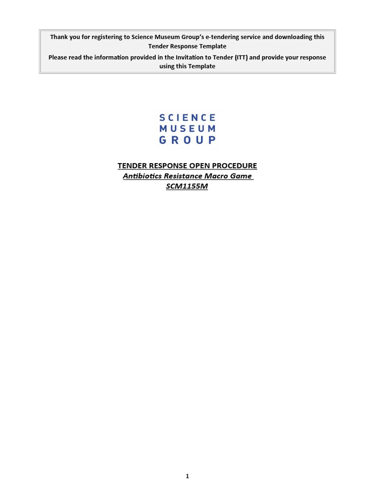 Antibiotics Resistance Tender Response Template | PDF | Bankruptcy ...