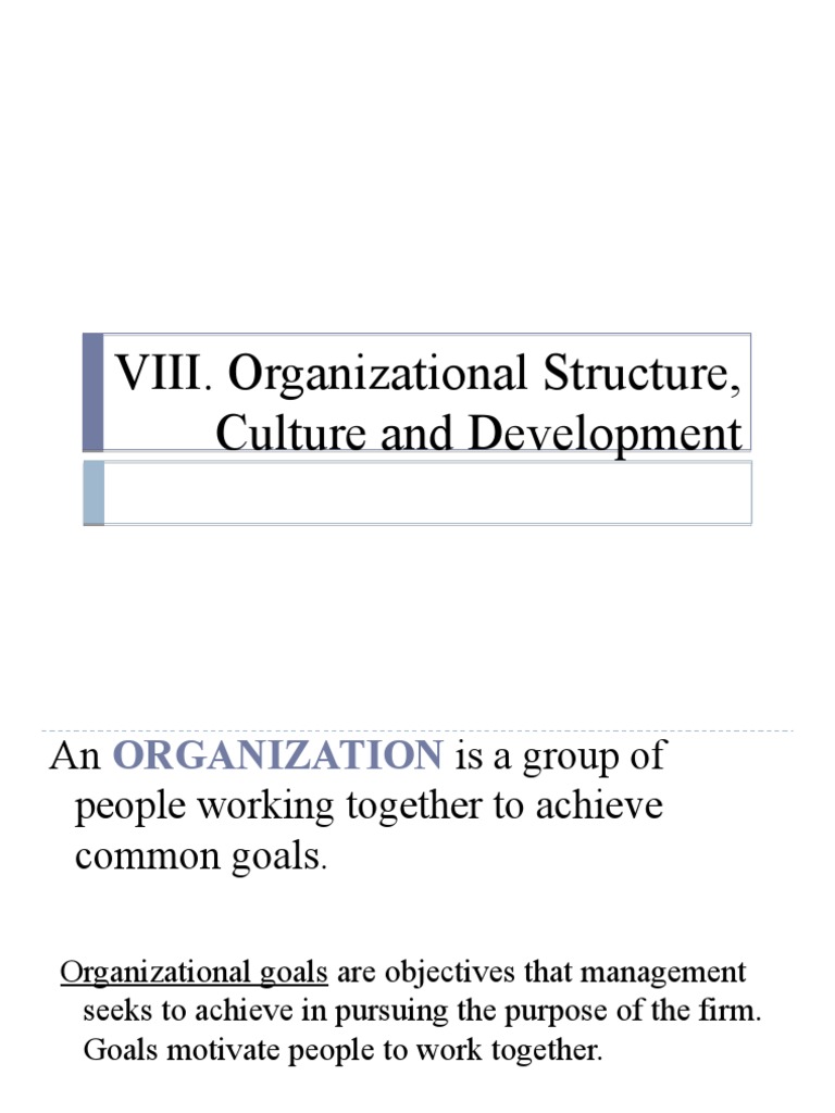 Organizational Structure and Culture Overview | PDF | Organizational ...