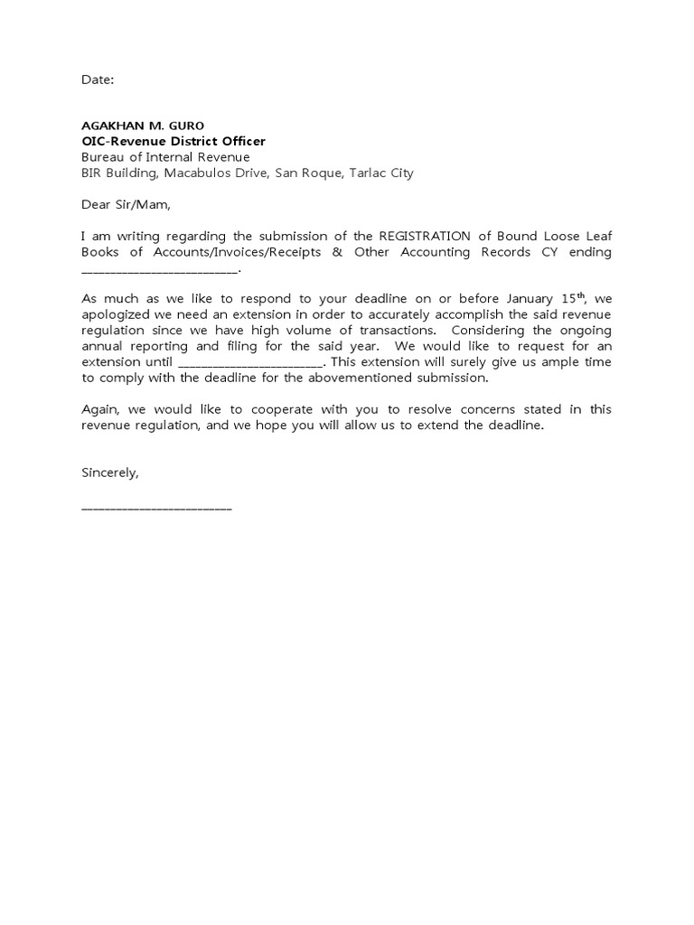 Letter of request for looseleaf 2 pdf