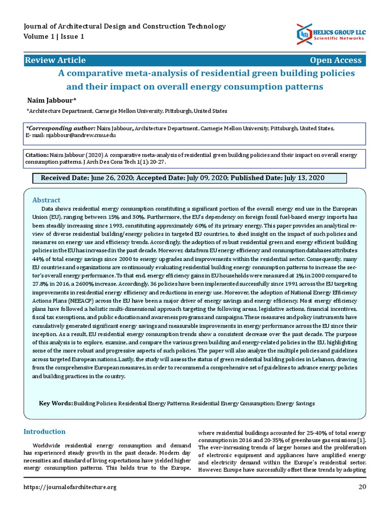 A Comparative Meta-Analysis of Residential Green Building Policies and ...