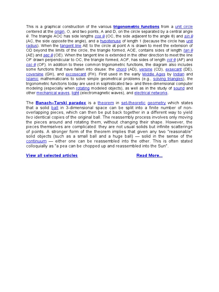 BanachTarski Paradox Theorem SetTheoretic Geometry Ball PDF