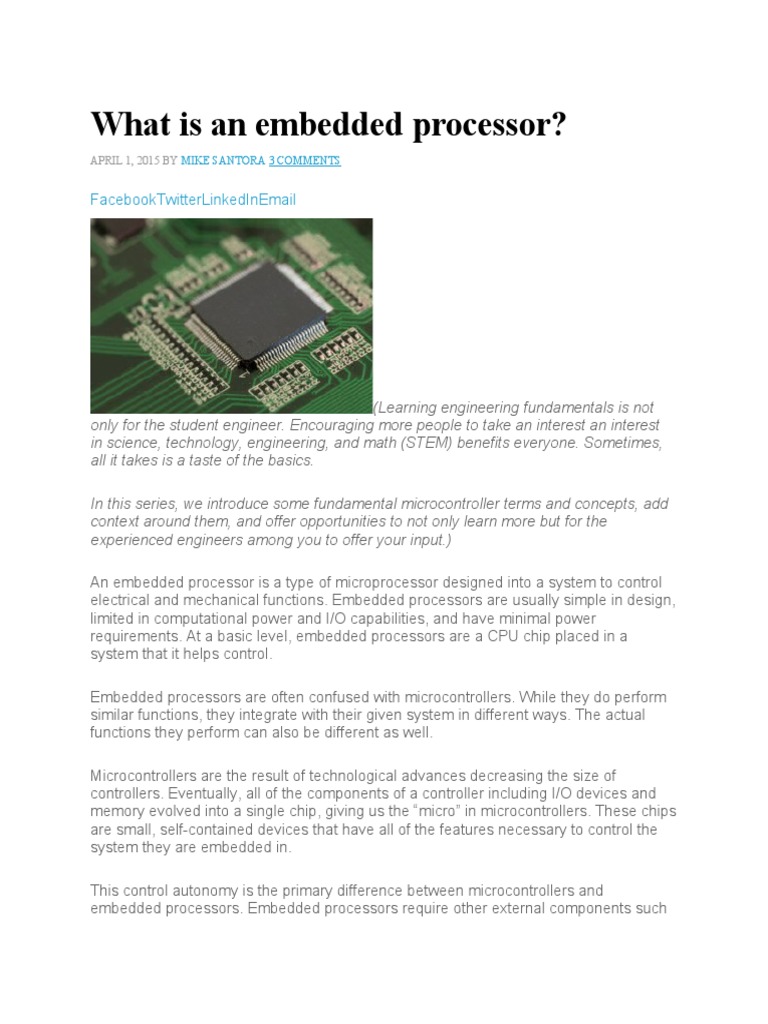 What Is A Embedded Processor | PDF